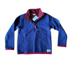 NWT J. Crew Crewcuts Kids 4-5 Years Quilted Jersey Half Zip Sweatshirt Blue
